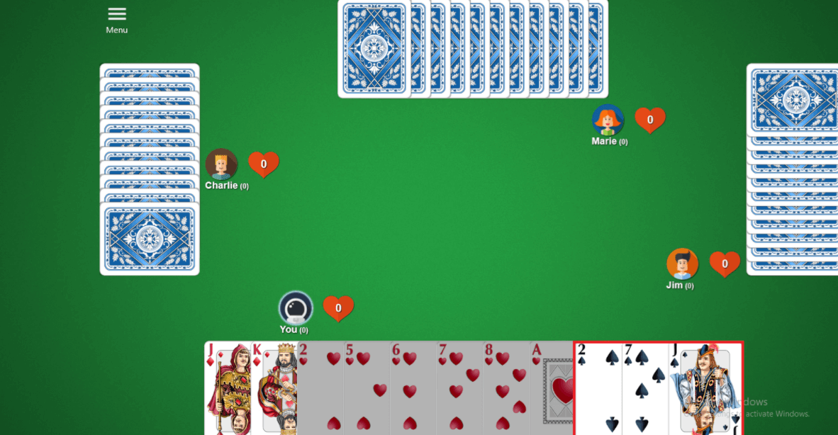 Hearts: Play spades
